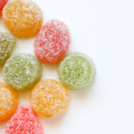 colorful jelled fruit candy coated in sugar