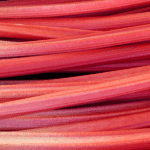 very vibrant pink, sunset like, rhubarb