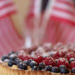 tart with blueberries and raspberries on top