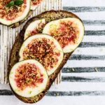 Fresh figs on a slice of whole wheat toast