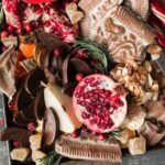 holiday treats, fresh fruit and goodies on a tray